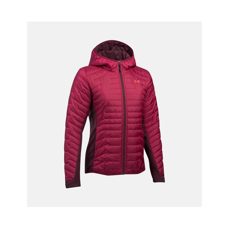 Under Armour ColdGear Reactor Hybrid Women's Ski Snowboard Jackets Vests Black/Currant/Raisin Red 1296863-923.