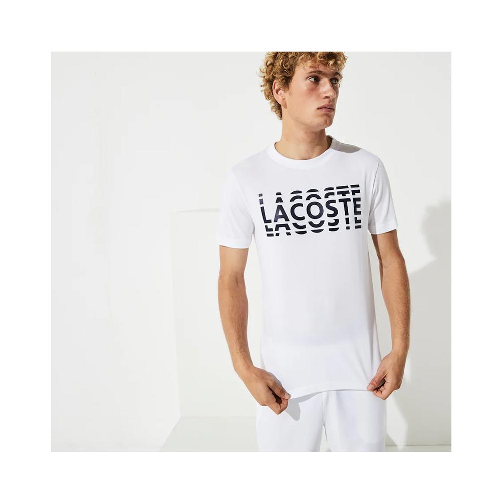 Overhale skillevæg Legitim APLAZE | Lacoste Sport Ultra Dry Crew Neck Cotton T-shirt White/Navy Blue  TH4804-51 522