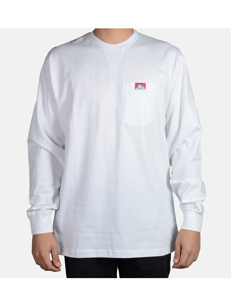 Ben Davis Heavy Duty Long Sleeve Pocket T-Shirt White 930.