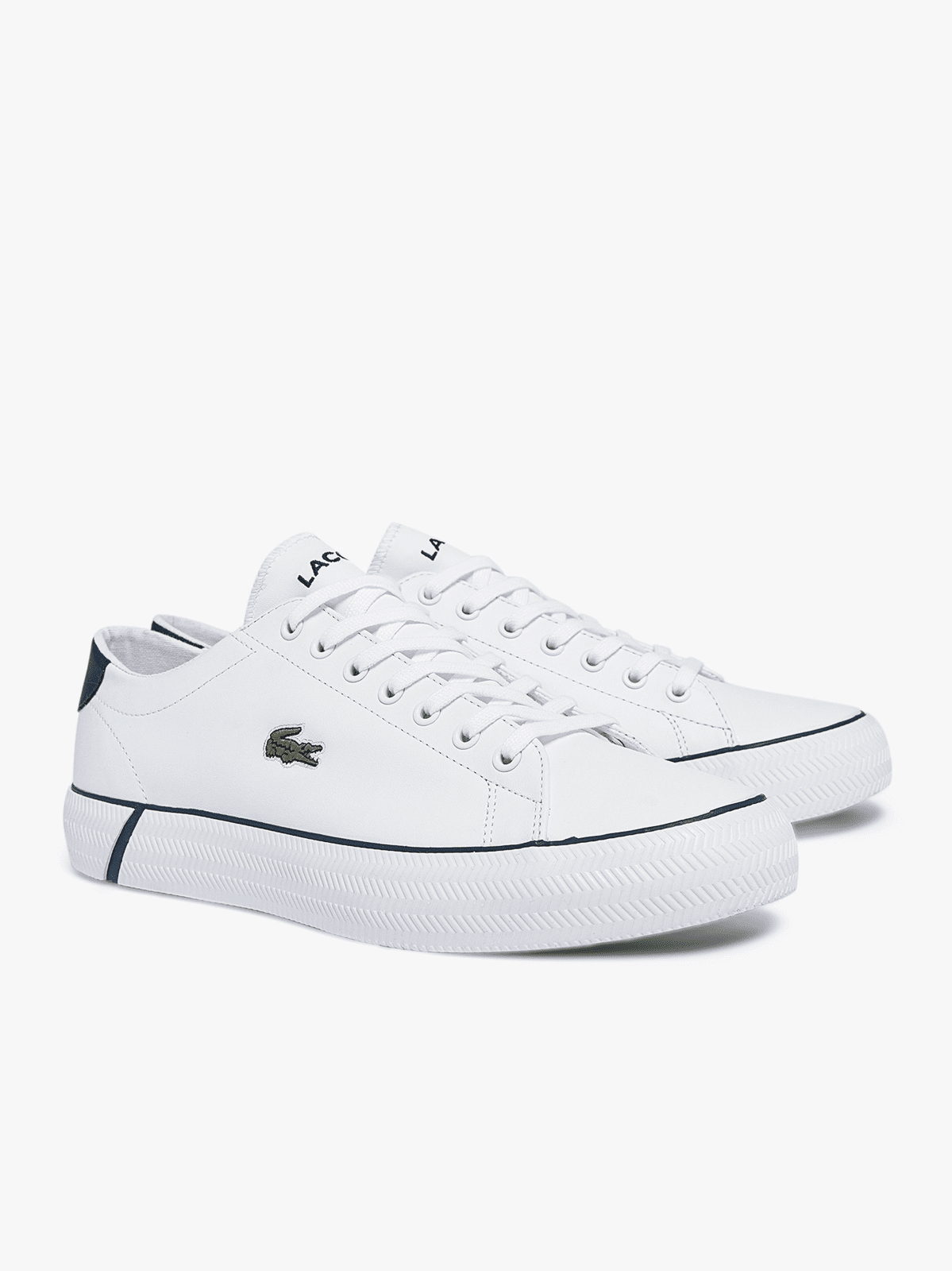 Lacoste Men's Gripshot Leather and Synthetic Sneakers White/Navy 41CMA0014 042.