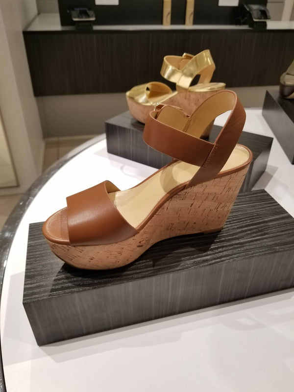 Michael Kors Women's Xaria Leather Wedge Luggage 45S8XAMS1L.