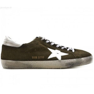 Golden Goose Superstar Sneakers Olive Green Suded/White G30MS590.B21.
