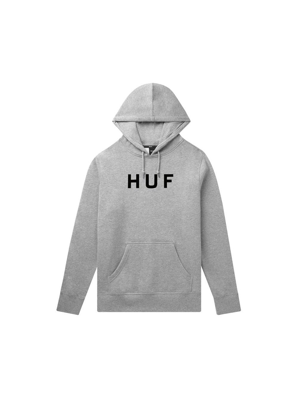 Huf Essentials Original Logo Pullover Hoodie Grey Heather PF00099.