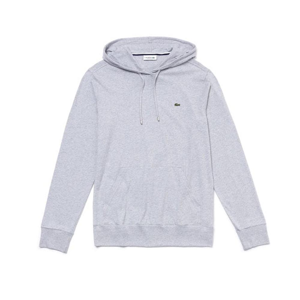 Lacoste Men's Hooded Cotton Jersey Sweatshirt Silver Chine TH9349-51 CCA.