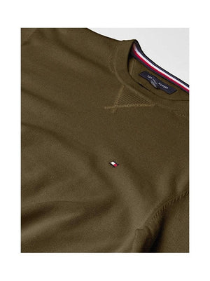 Tommy Hilfiger Men's Signature Solid Crew Neck Sweater Army Green 78J0478 701.