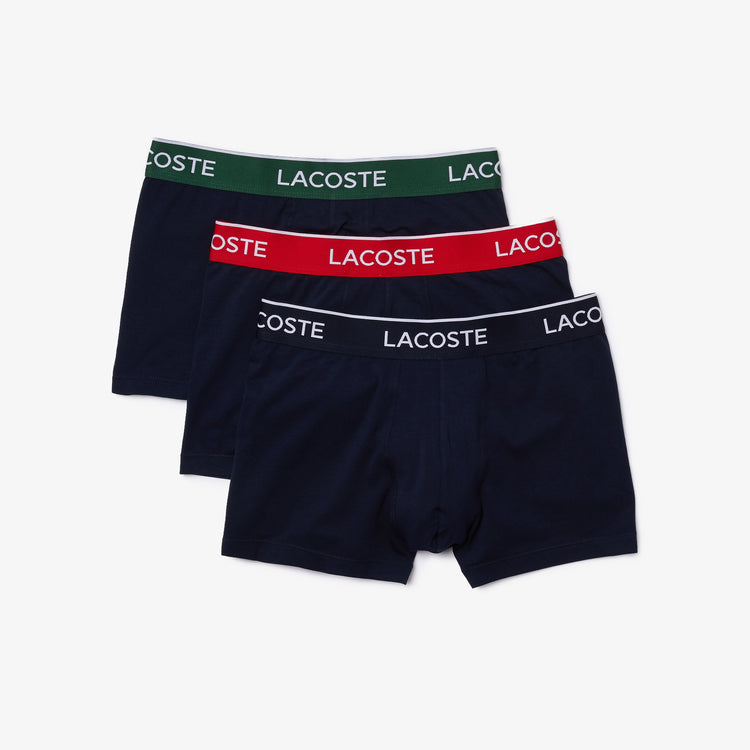 Lacoste Men’s Pack of 3 Casual Classic Trunks Navy Blue/Green Red Navy 5H3401-51 HY0.