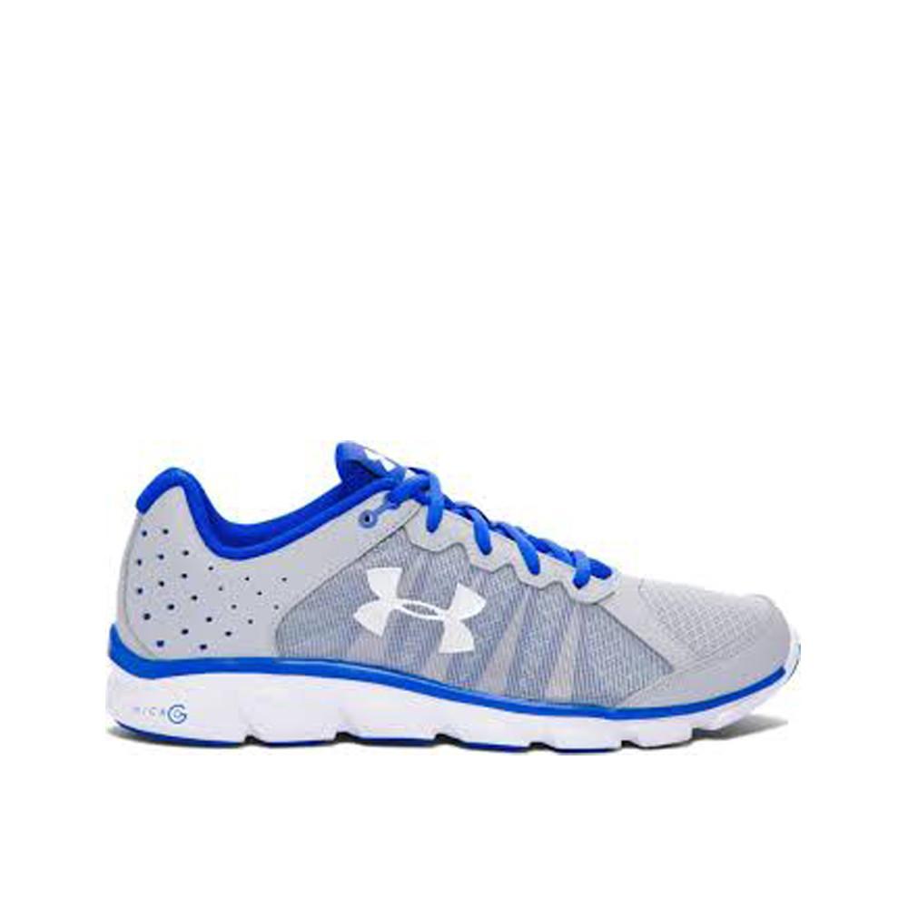 Under Armour Men's Micro G Assert 6 Running  Shoes Amalgam Grey Ultra Blue White 1266224-064.