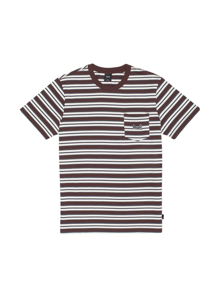 Huf Jett Stripe Short Sleeve Knit T-Shirt Deep Mahogany KN00212.