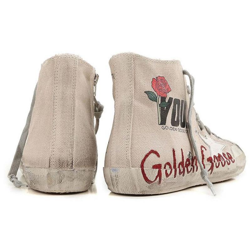 Golden Goose Francy Sneakers Cream Canvas Glitter Memory G30MS591.A57.