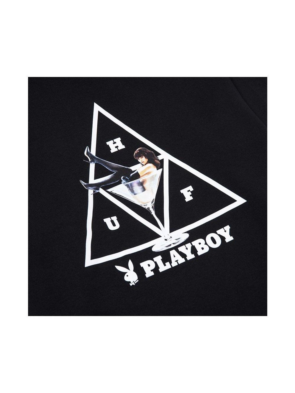 APLAZE | Huf X Playboy Bunny Triple Triangle Pullover Hoodie Black