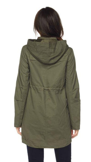 Jobber Solid Oversize Hooded Anorak Jacket Olive 65934.