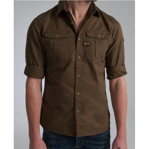G STAR RAW NEW ATHAN SHIRT L/S WILD OLIVE   83014.2374.1866.