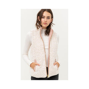 Jobber Reversible Quilted Sleeveless Padding Vest Blush V5002.