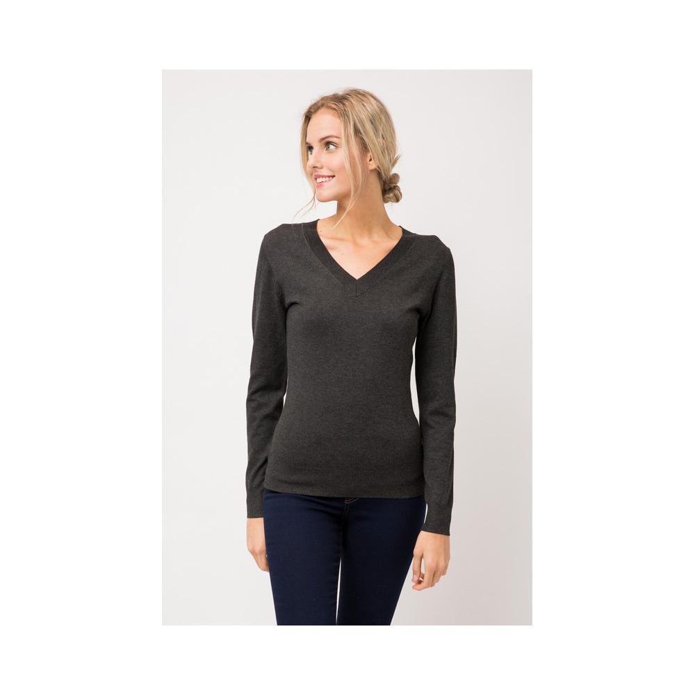 Jobber Thick Neckline Pull Over Sweater Charcoal Gray SW645.