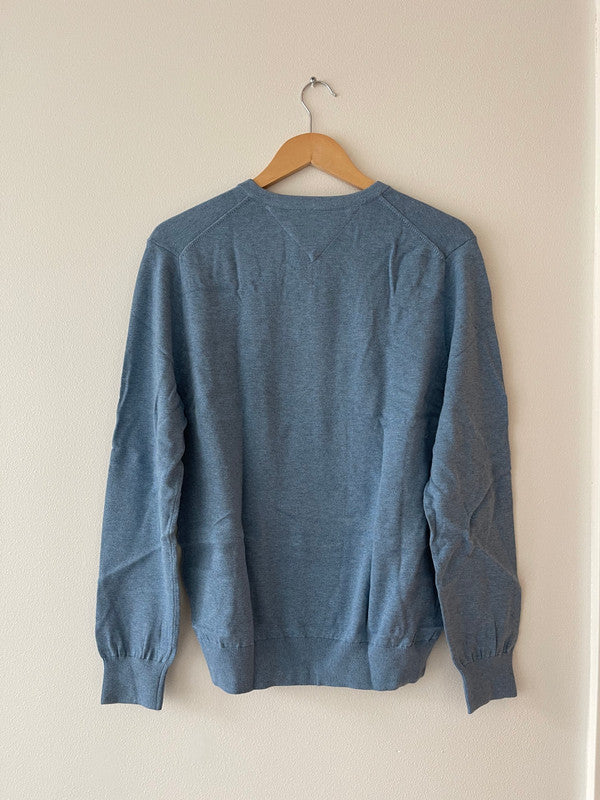 Tommy Hilfiger Signature Solid V-Neck Core Sweater Medium Chambray Heather 7868327 901.