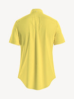 Tommy Hilfiger Men's Wainwright Solid Short Sleeve Custom Fit Shirt Bright Sunshine 78J1737 731.