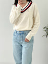 Tommy Hilfiger Men's Murray Cricket Sweater Snow White 78J3975 110