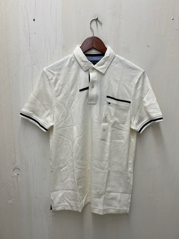 Tommy Hilfiger Men's Kole Short Sleeve Polo Custom Fit T-Shirt Milky Way 78J4761 110.