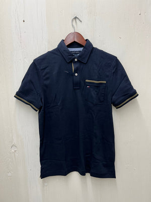 Tommy Hilfiger Men's Kole Short Sleeve Polo Custom Fit T-Shirt Sky Captain 78J4761 410.