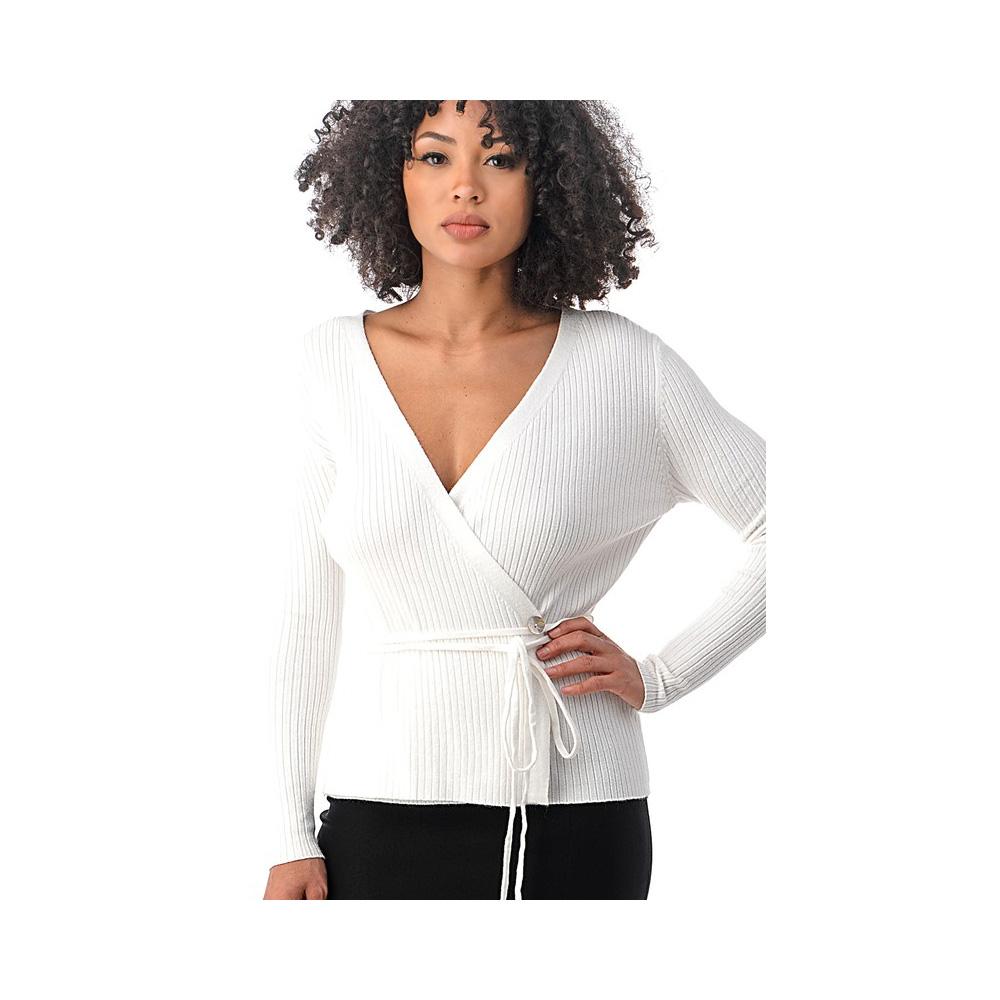 Jobber Vintage Long Sleeve V Neck Sweater Cardigan White TT9172.