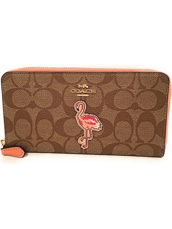 Coach Outlet Mini Skinny Id Case With Flamingo Print in White