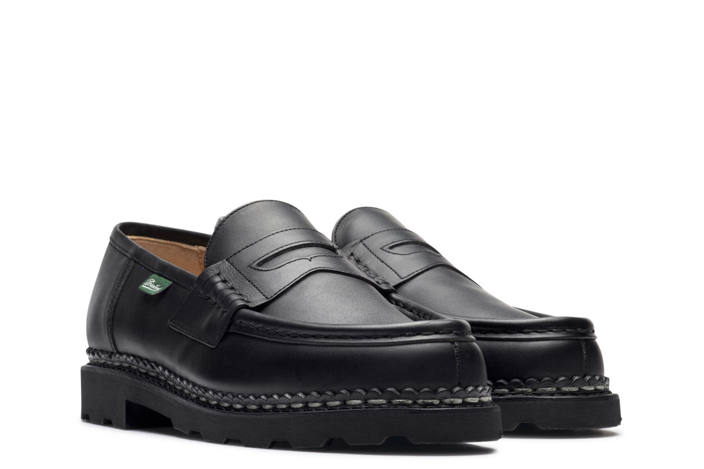 Paraboot Men's Plained Leather Loafer Reims Lis Noir 99412.