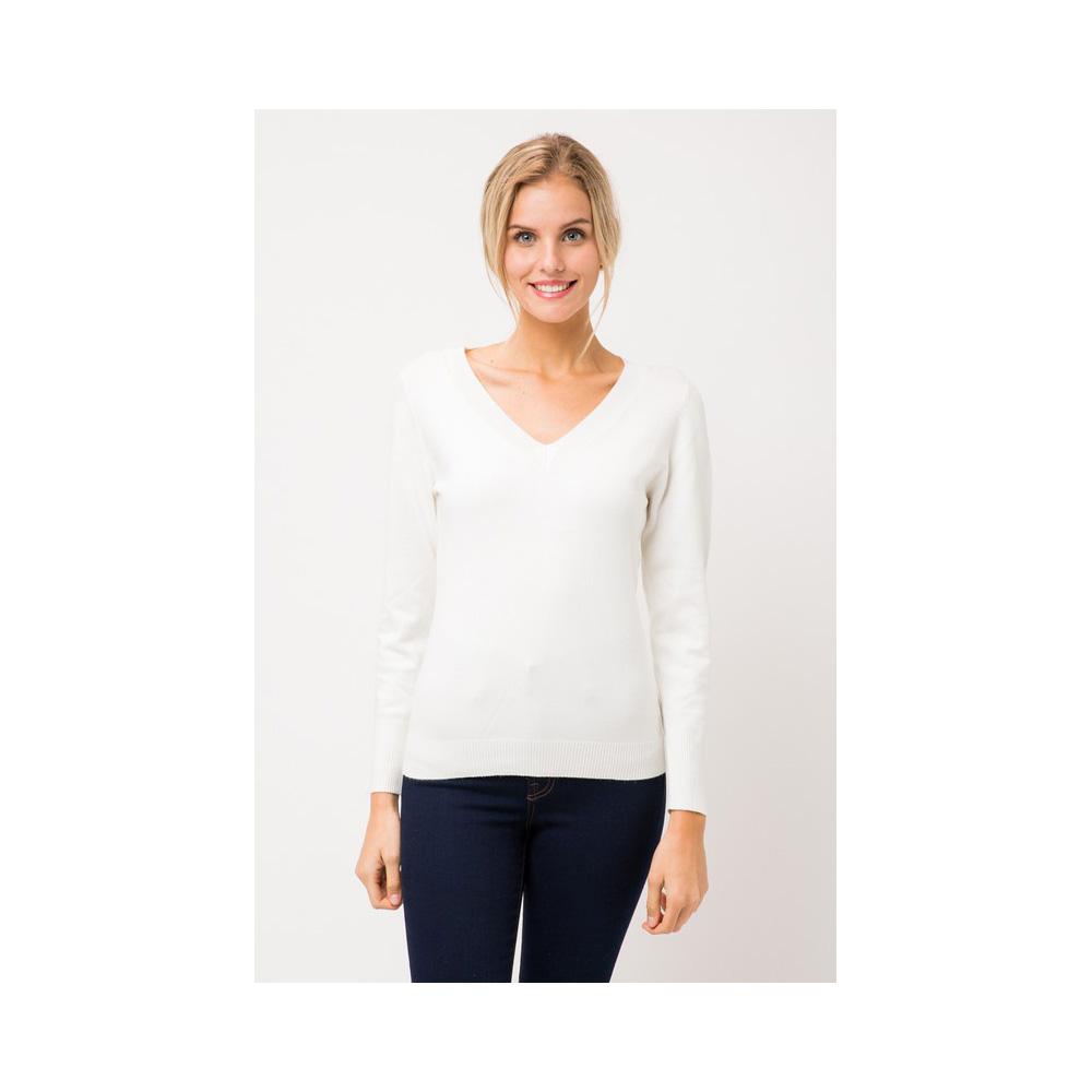 Jobber Thick Neckline Pull Over Sweater SW645 Ivory SW645.