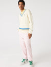 Lacoste Men's Classic Fit Contrast Striped Wool Sweater White/Yellow/Blue AH0493-51 7MZ.