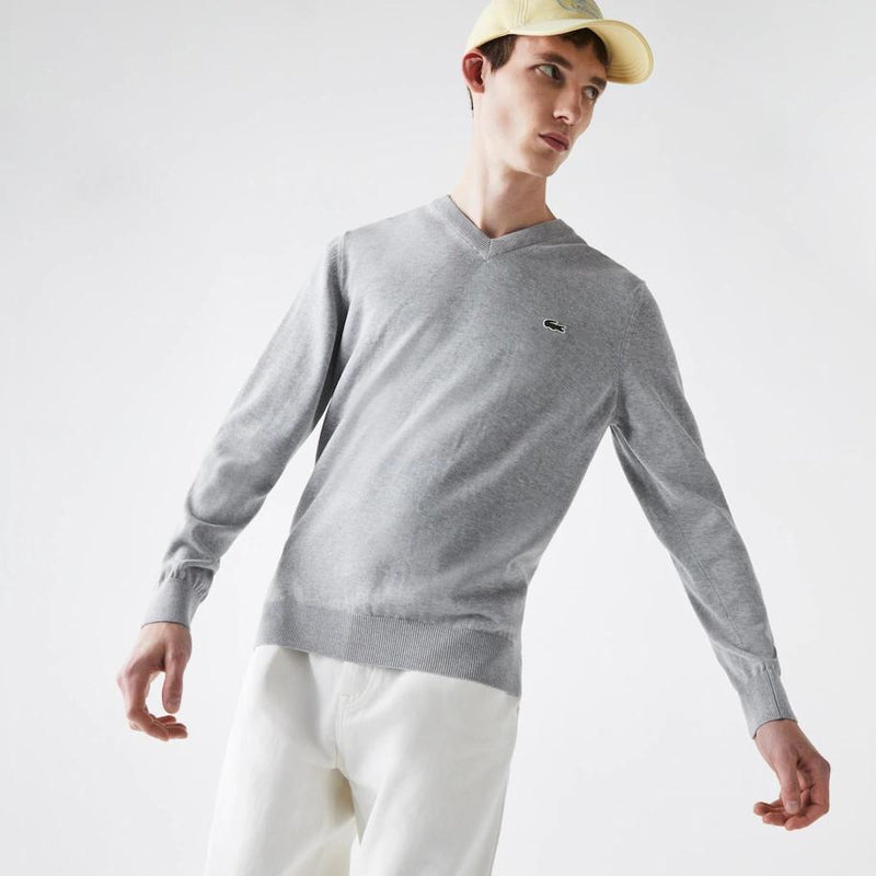 Lacoste Men's V-Neck Organic Cotton Sweater