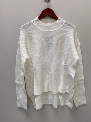 Jobber Women's Mock Neck Dropped Shoulder Knit Sweater Ivory 71458.