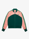 Lacoste Women's Sport Loose Fit Colorblock Zip Teddy Jacket Pink/Green BF6982 1RK.