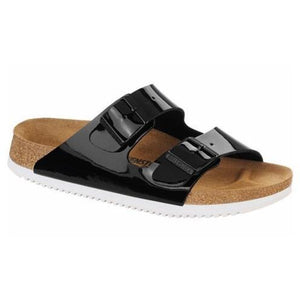 BIRKENSTOCK Mens Arizona Super Grip Black Patent Birko-Flor in Black Patent.