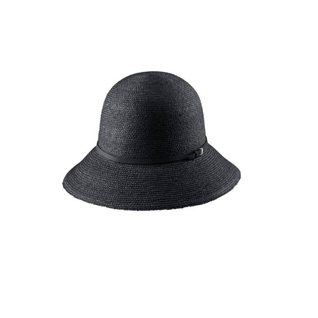 Helen Kaminski Women's Besa 9 Raffia Braid Hat Charcoal/Black.