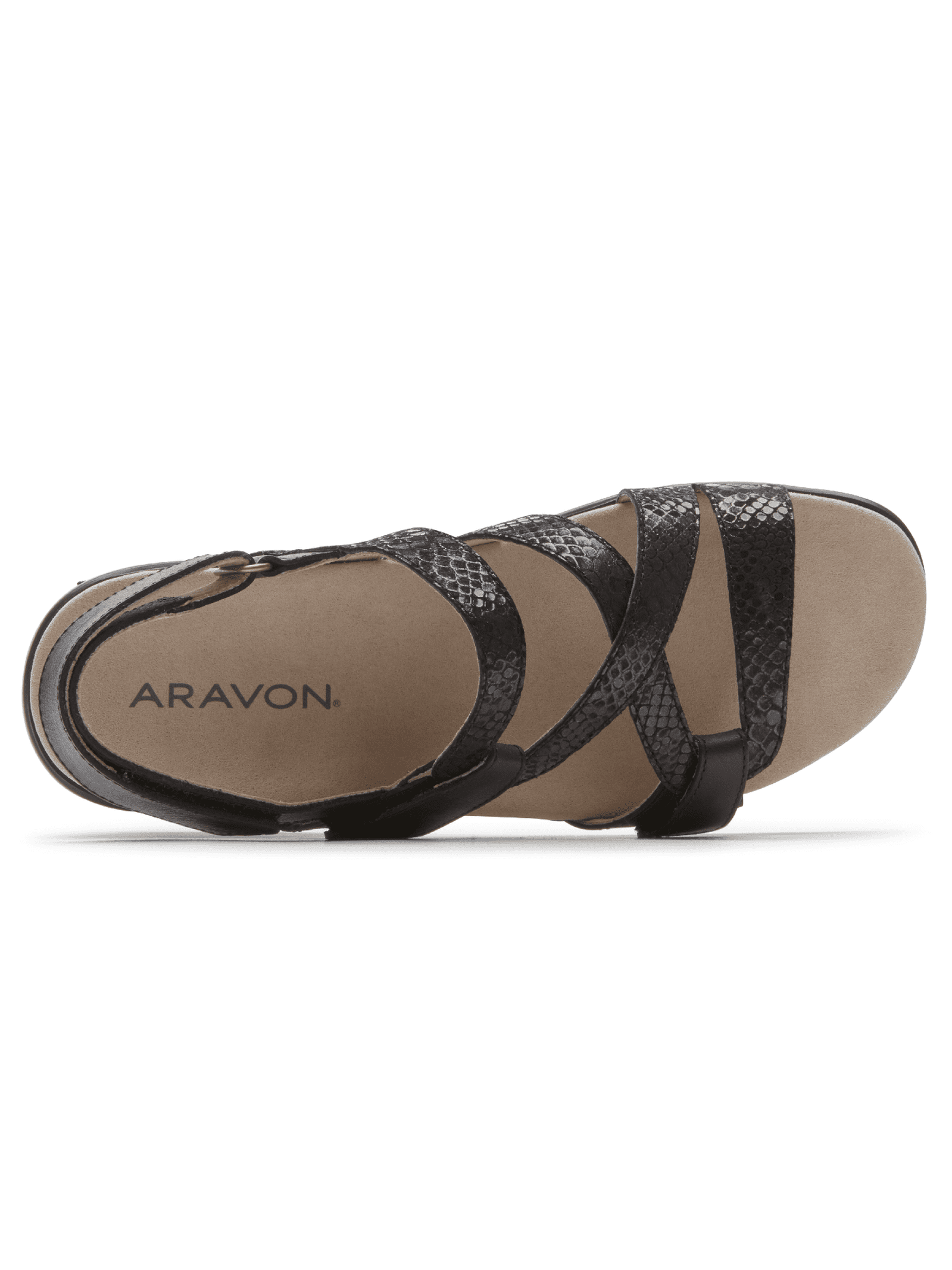 Rockport Aravon Women's Power Comfort S-Strap Sandal Black Multi CI0672.