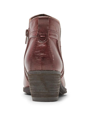 Rockport Women's Cobb Hill Anisa V-Cut Bootie Burgundy Leather CI1846.