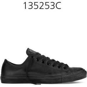 CONVERSE Chuck Taylor All Star Leather Low Top Black Mono 135253C.
