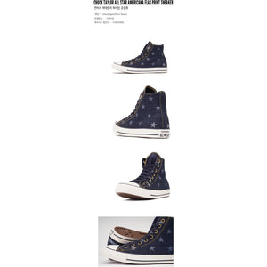 CONVERSE Chuck Taylor All Star Americana Flag Print Sneaker Inked/Egret/DarkDenim 153914C.