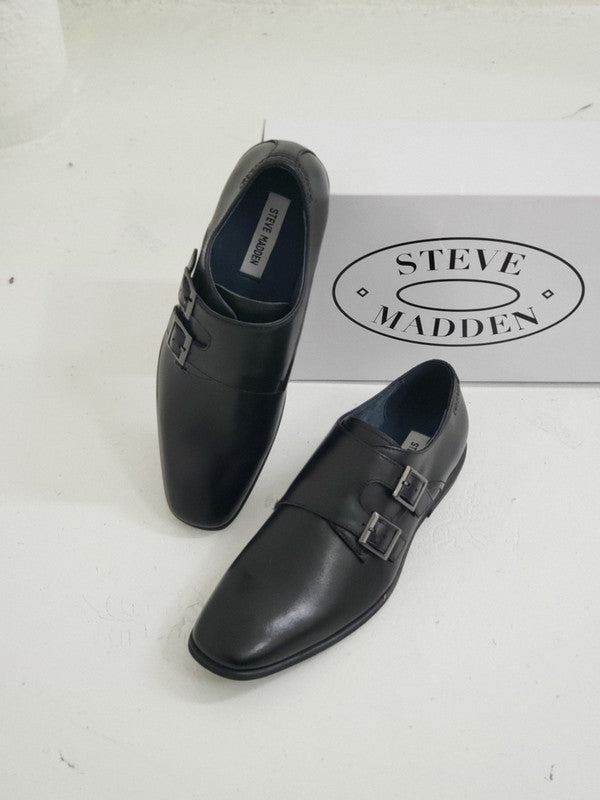 Steve Madden Men's Devito Oxford Shoes Black Leather.