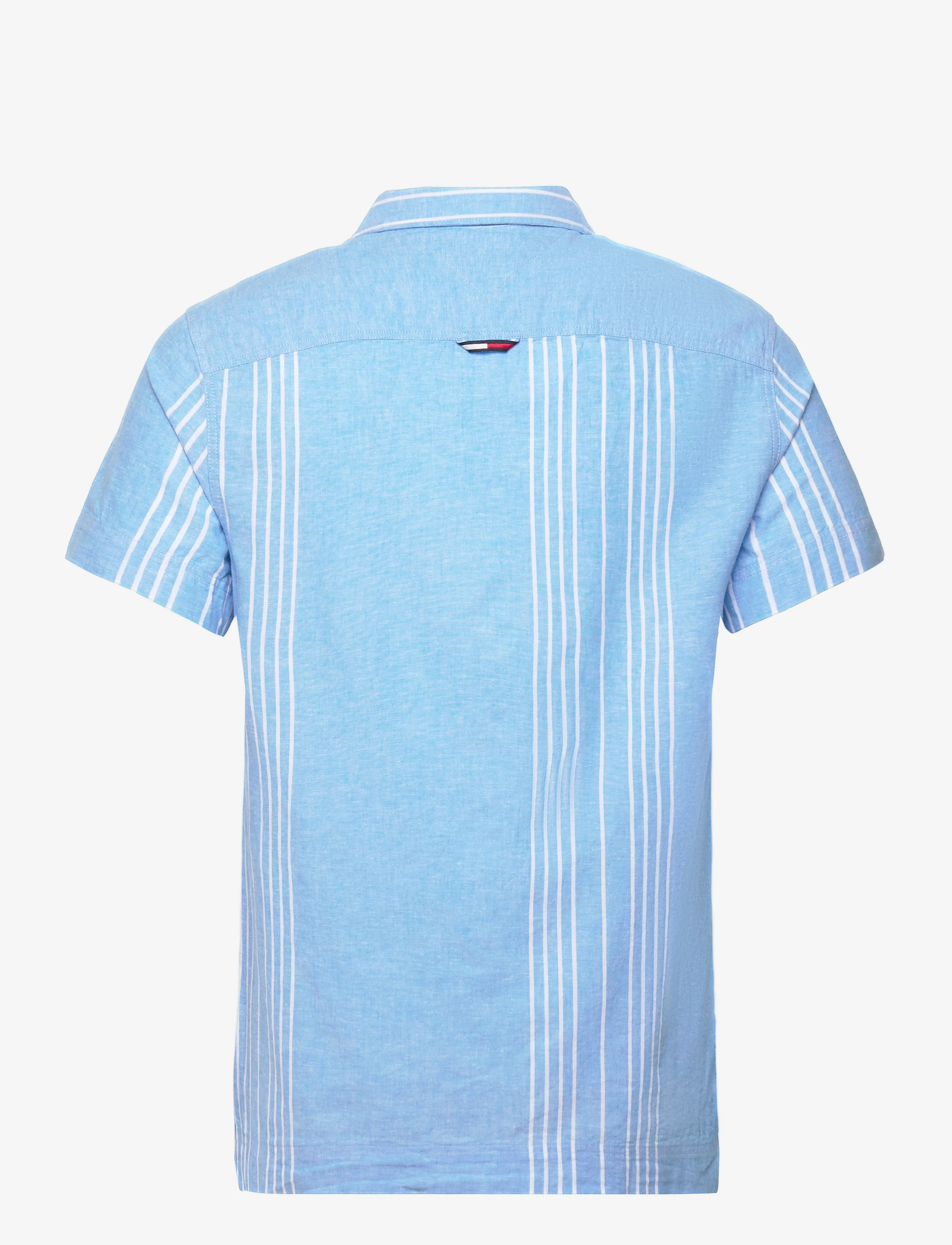 Tommy Hilfiger Men's TJM Classic Linen Mini Stripe Shirt Skysail/Multi