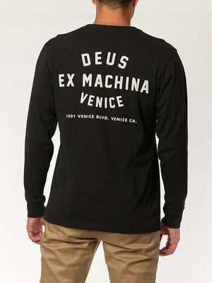 Deus Mens Venice Address Long Sleeve T-Shirts Black DMA61831B.