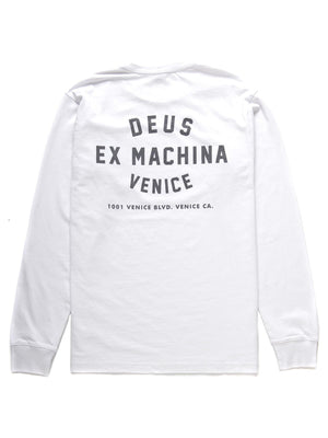 Deus Mens Venice Long Sleeve T-Shirt White DMA61831B.