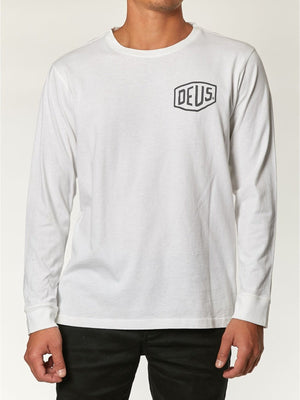 Deus Mens Venice Long Sleeve T-Shirt White DMA61831B.