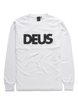 Deus Mens All Caps Moto Jersey Classic Long Sleeve T-Shirts White DMF81530.