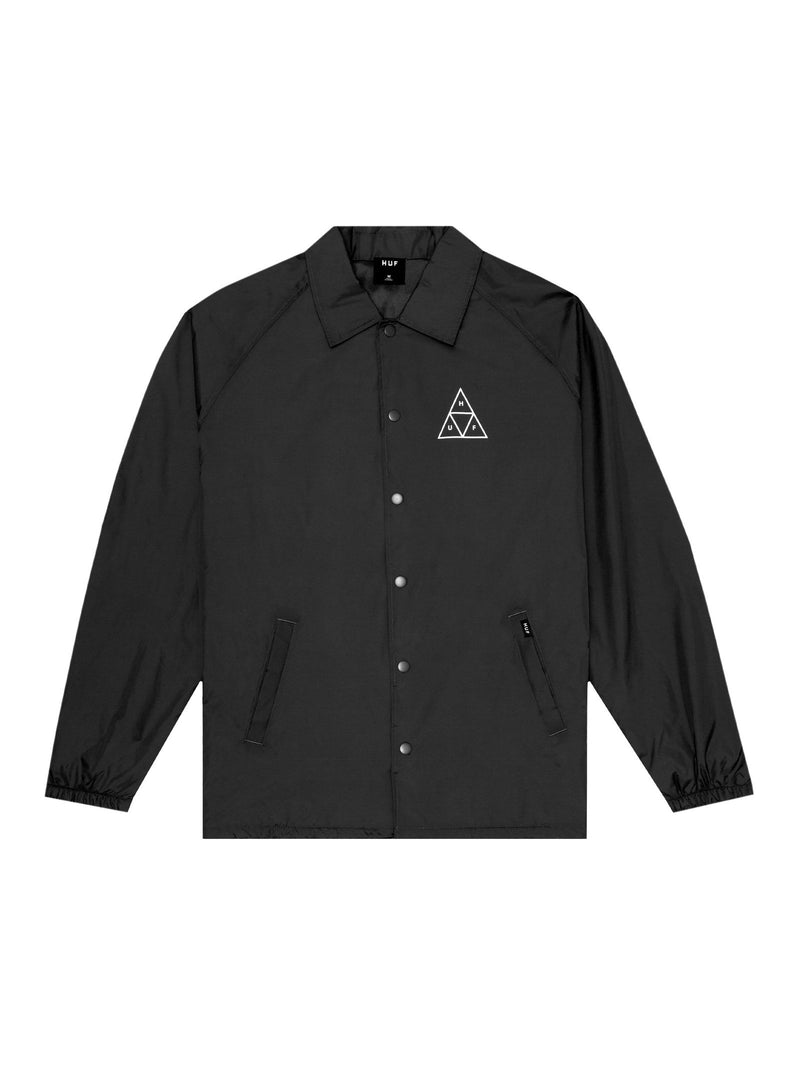 Huf Essentials Triple Triangle Coaches Jacket Black JK00116.