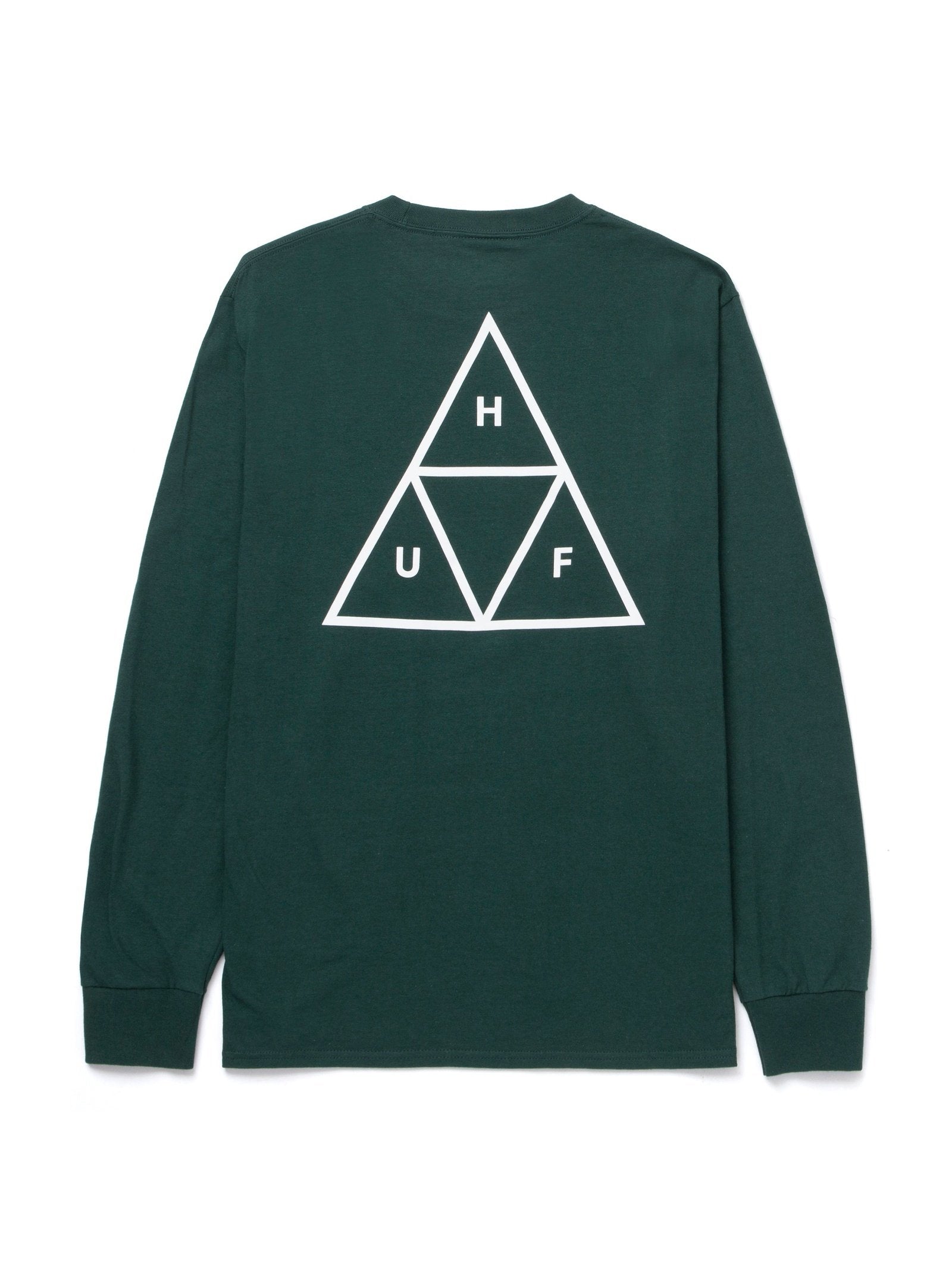 Huf Essential Triple Triangle Long Sleeve T-Shirt Dark Green TS01546.