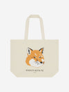 Maison Kitsune Unisex Fox Head Canvas Tote Bag Ecru EU05110WW0008 P700.