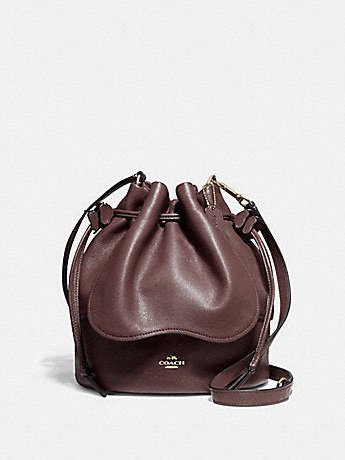 Coach Petal Bag 22 In Pebble Leather Shoulder And Crossbody Oxblood F11807.
