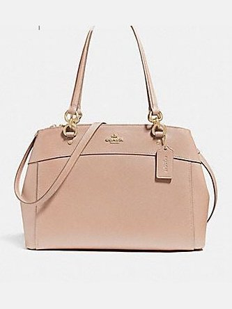 Coach Crossgrain Large Leather Brooke Carryall Bag Nude Pink F25926.