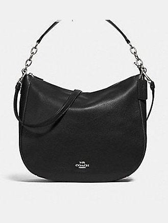Coach Pebble Leather Elle Hobo Bag Black F31399.
