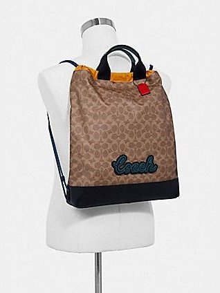 coach backpack tan Coach Terrain Drawstring Signature Canvas Backpack Tan f72929